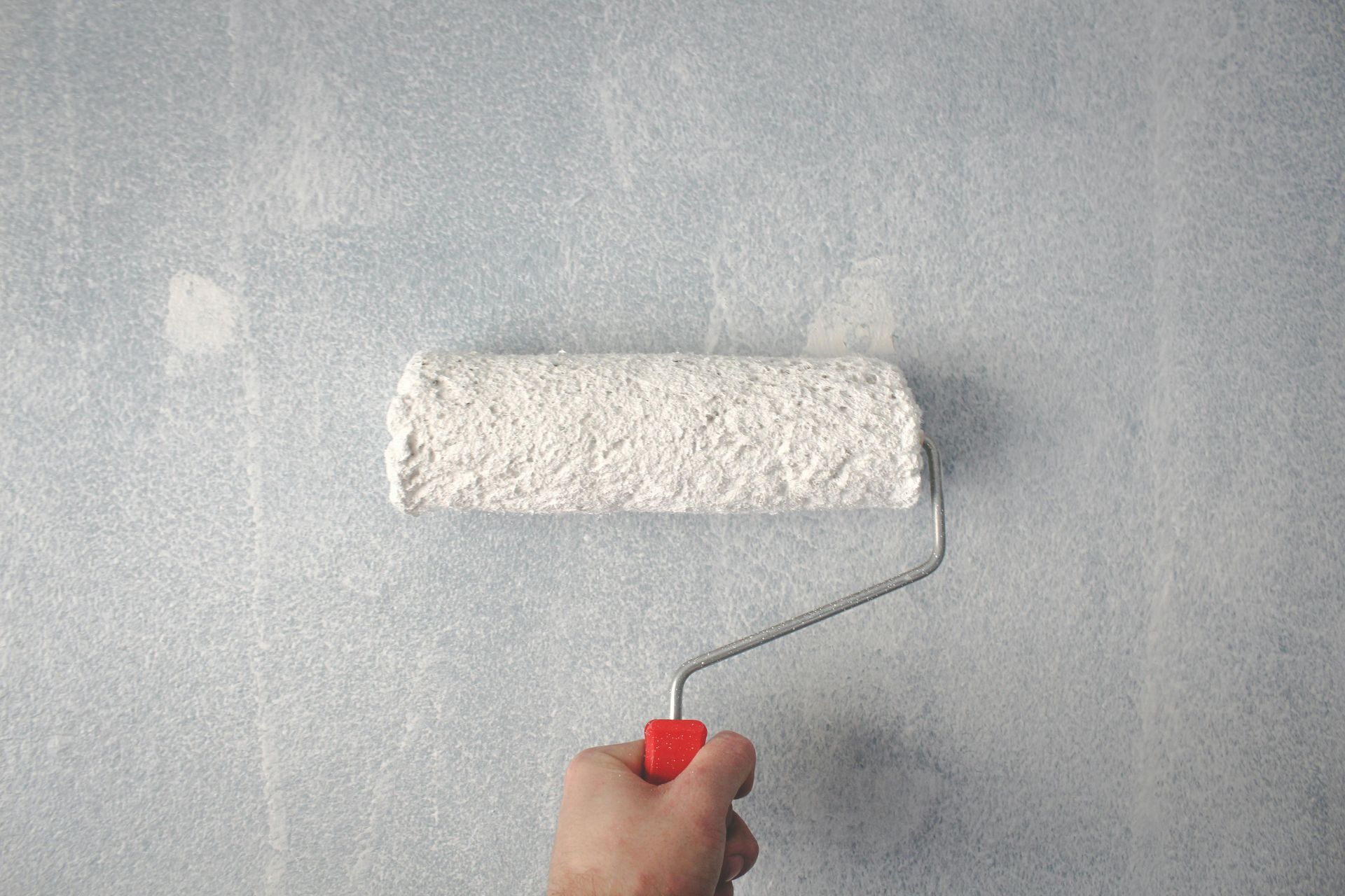 Freshly painted interior wall in warm tones